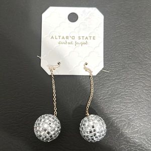 Disco ball drop earrings